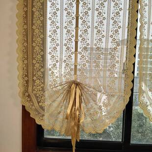 气球纱帘成品隔断帘网纱扇形提拉帘厨房窗纱罗马帘阳台室飘窗窗帘