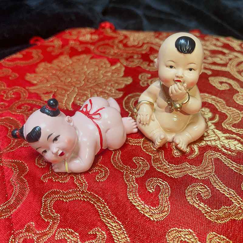结婚求子压床吉祥物一对男家安床送子早生贵子福娃男娃装饰