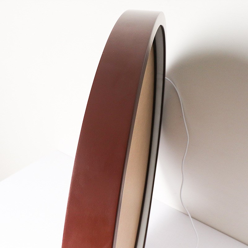 定制灯带圆形画框带灯实木卧室挂画木质灯光背景墙玄关现代装饰画