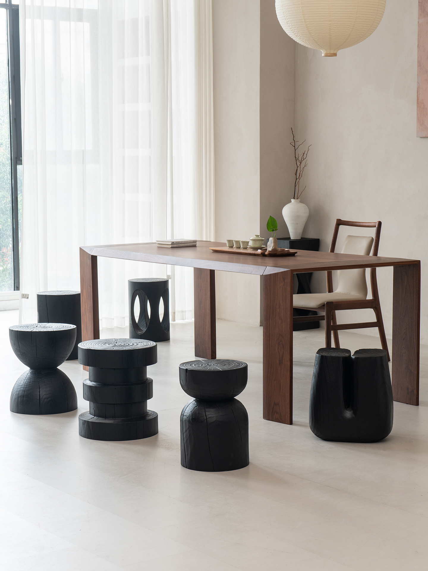 实木墩子矮凳碳化原木边几民宿木桩花架底座服装店摆件坐凳换鞋凳