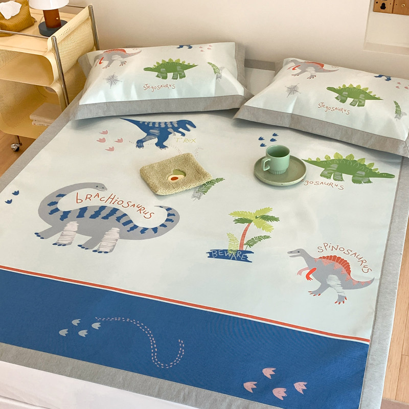 儿童夏季冰丝凉席三件套可水洗卡通印花1.5米床席款空调软席1.8,床上用品,冰丝席,淘宝优惠券,粉丝福利购,淘宝优惠卷