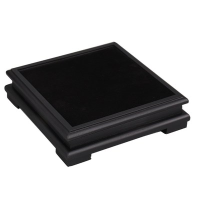 正方形旋转木质底座花瓶石头雕塑玉器文玩工艺品摆件玻璃罩底坐