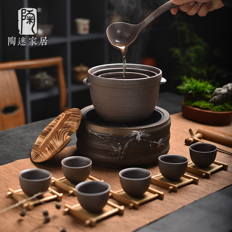 陶迷粗陶碗勺围炉煮茶套装电陶炉温茶器内胆过滤分茶古法陶瓷泡茶,餐饮具,煮茶炉,淘宝优惠券,粉丝福利购,淘宝优惠卷