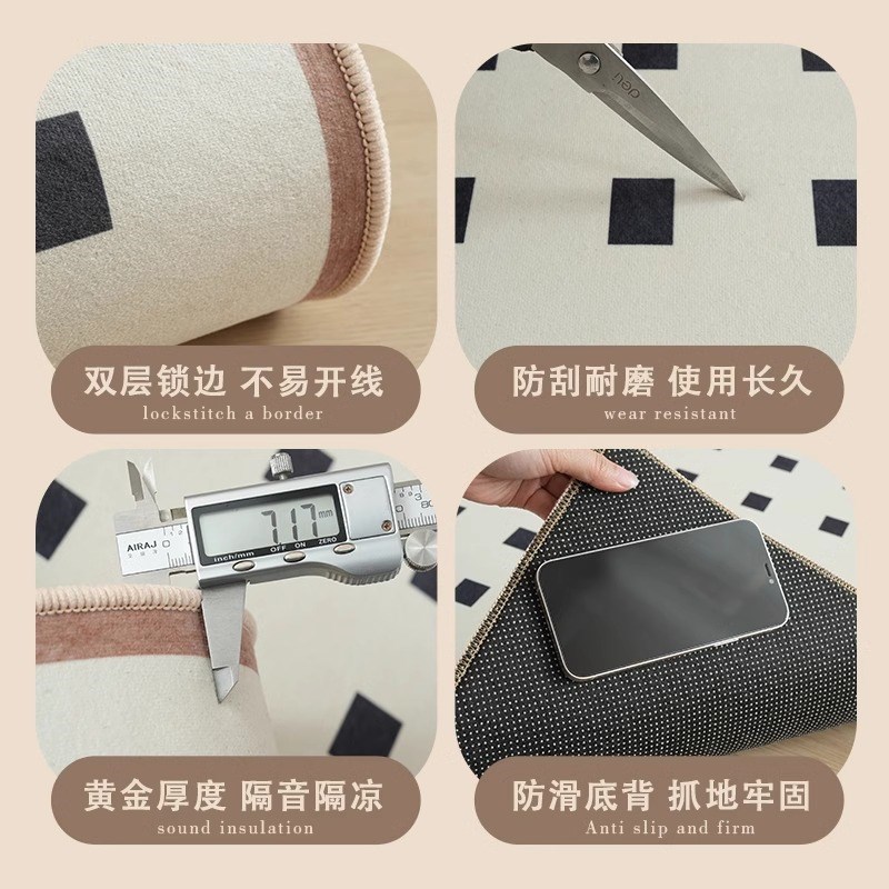 卡通风狮子儿童房阅读区地毯游戏垫防滑一擦即净卧室客厅圆形地垫