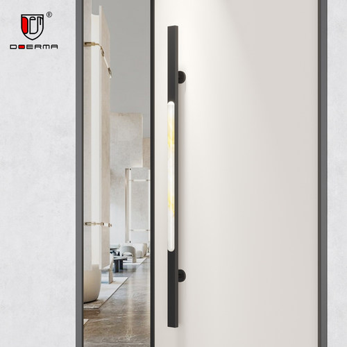 钢化玻璃门拉手加厚金色推拉有框实木门把手黑色订制孔距
