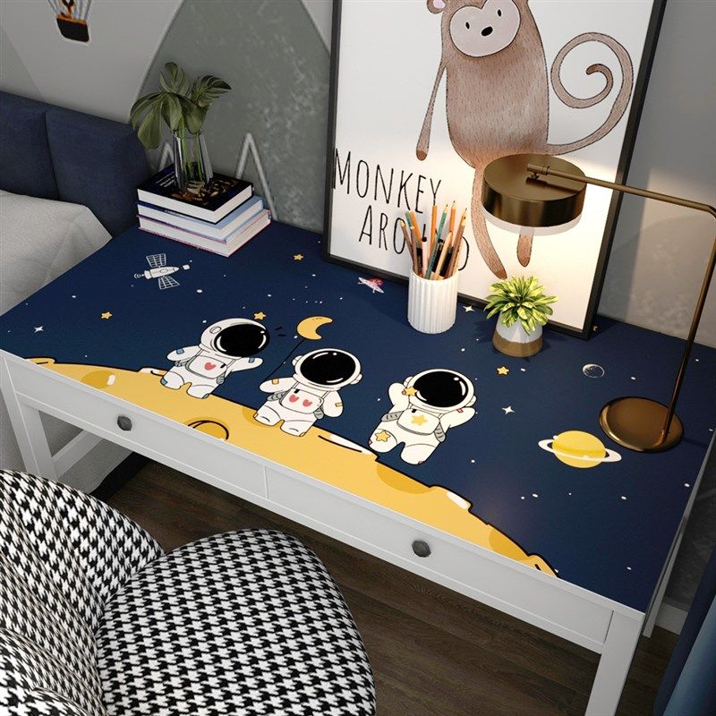 卡通皮革书桌垫男孩儿童宇航员桌布防水防油电脑桌写字台布茶几垫,居家布艺,桌布,淘宝优惠券,粉丝福利购,淘宝优惠卷