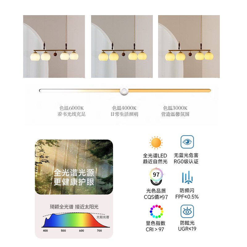 中古vintge柿子餐厅吊灯侘寂复古奶油风吧台长条实木中山新款灯