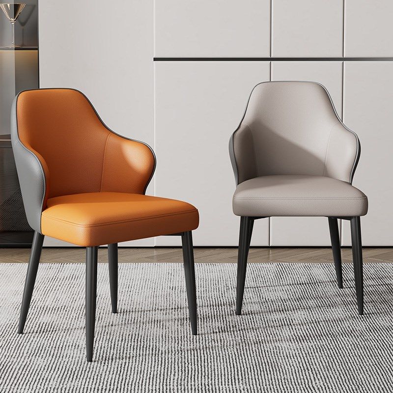 现代餐桌椅子餐厅意式软包靠背咖啡休闲奶油风餐椅家用