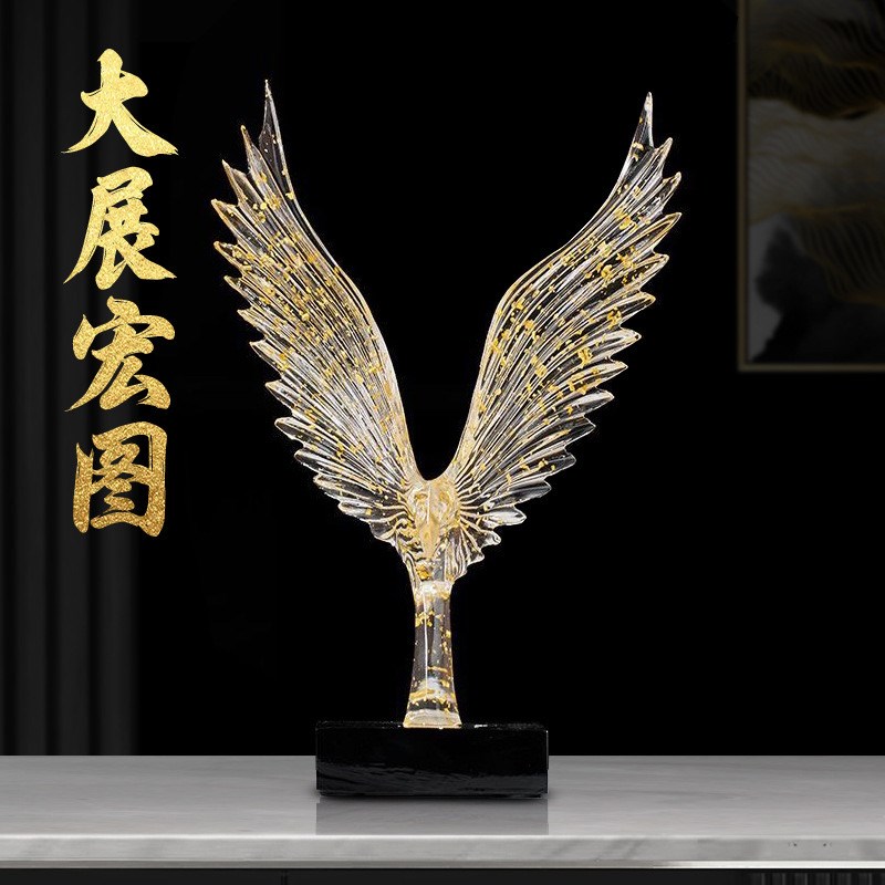 新款大展宏图高档大气大鹏展翅创意家居摆件客厅办公室酒柜装饰品