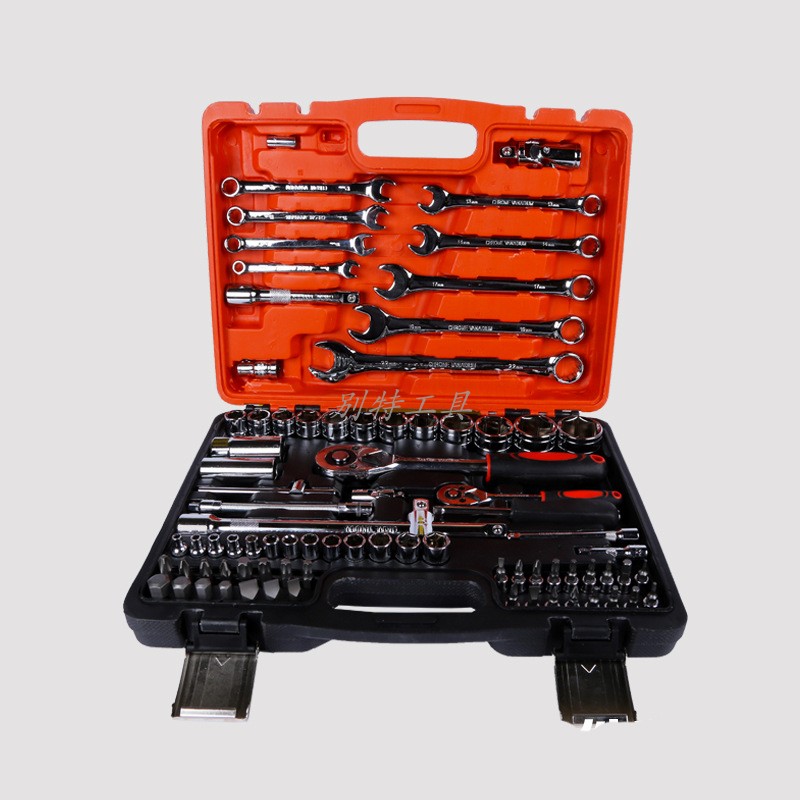 套筒扳手工具组合套装82件套筒组套棘轮快速扳手汽车维修工具箱