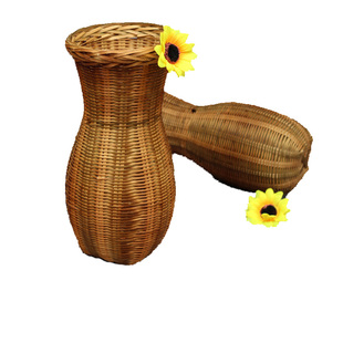 纯手工竹编灯罩竹编鱼篓舞台道具小背篓装饰竹编竹编瓶复古灯饰