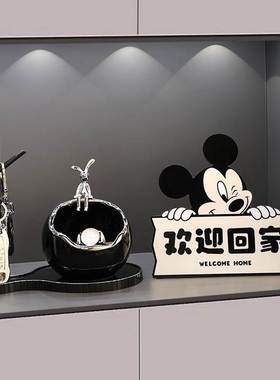 高级感软装入户门口玄关钥匙收纳摆件客厅电视鞋柜香薰装饰画摆台