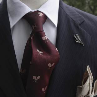 领带男复古咖色红色花纹结婚婚礼新郎领带正装商务休闲绅装主持人