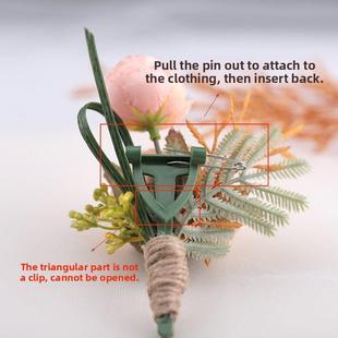 森林风格 模拟紫玫瑰伴娘男傧相胸针婚礼新娘新郎胸针商务活动客人