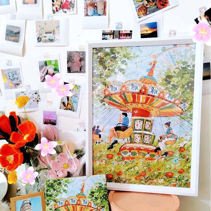 拼图相框1000片2000片5070实木简约画 画框500片装裱定制框架51*7