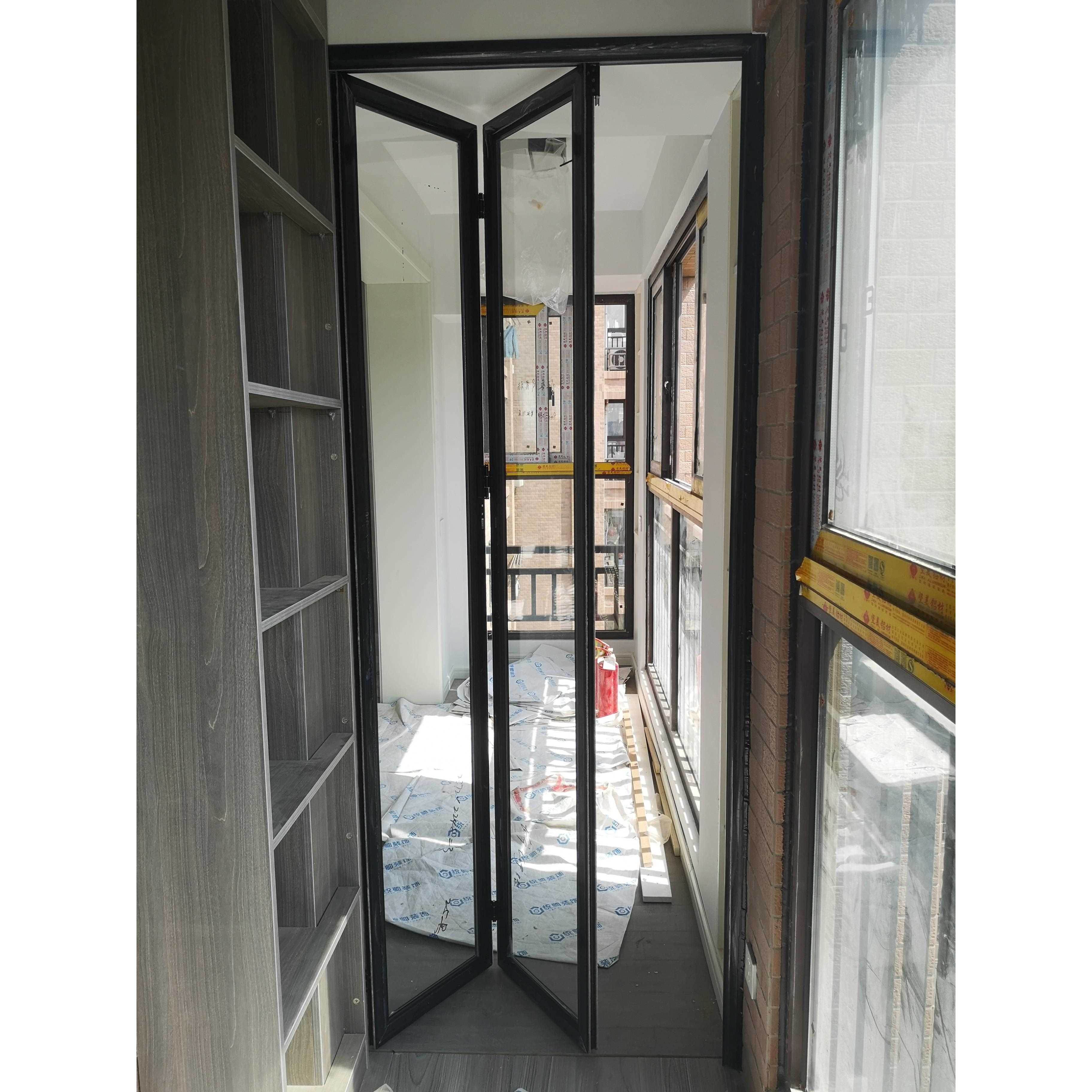 定制铝合金无下轨小折叠门厨房卫生间楼梯间小空间隔断移门推拉门