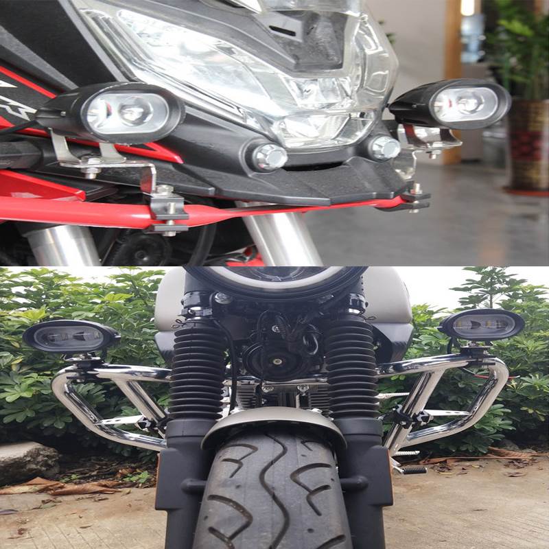 电动车灯超亮摩托车LED大灯泡外置透镜射灯三轮改装12V60伏流氓灯