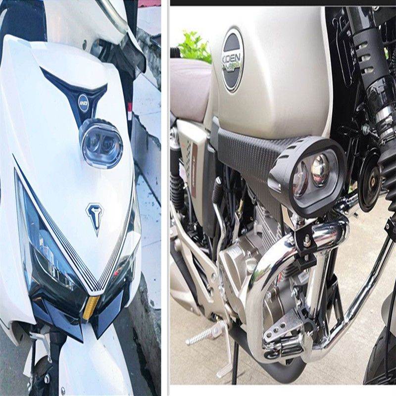电动车灯摩托车超亮led大灯泡外置改装12v60v强光射灯铺路灯