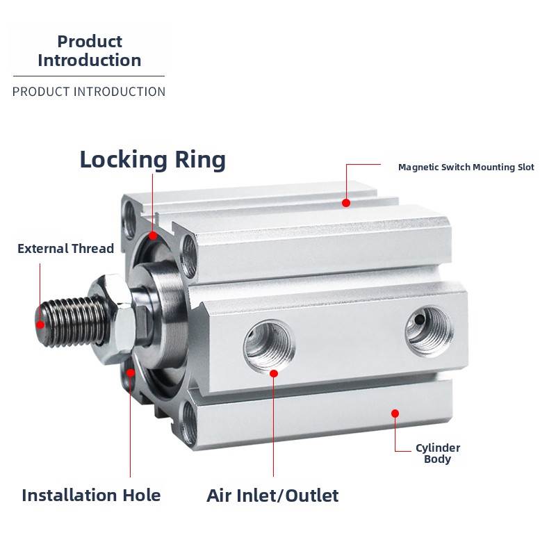 无磁内齿薄气缸Sda20/25/32/40/50/63/80/100*-B小型气动方形