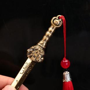 纯黄铜北斗天师七星宝剑道家法器饰品用品五雷号令办公桌装饰摆饰
