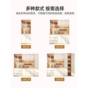 定制欧松ENF餐边柜靠墙一体储物柜玻璃门实木客厅置物柜酒柜高柜