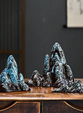 陶瓷小假山摆件微景观造景鱼缸流水配件枯山盆景茶室创意倒流香炉