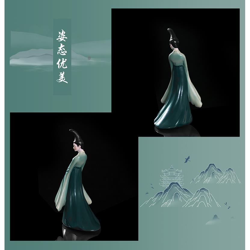 国风高级感只此青绿客厅玄关 舞者柔美艺术国潮乔迁送礼装饰摆件