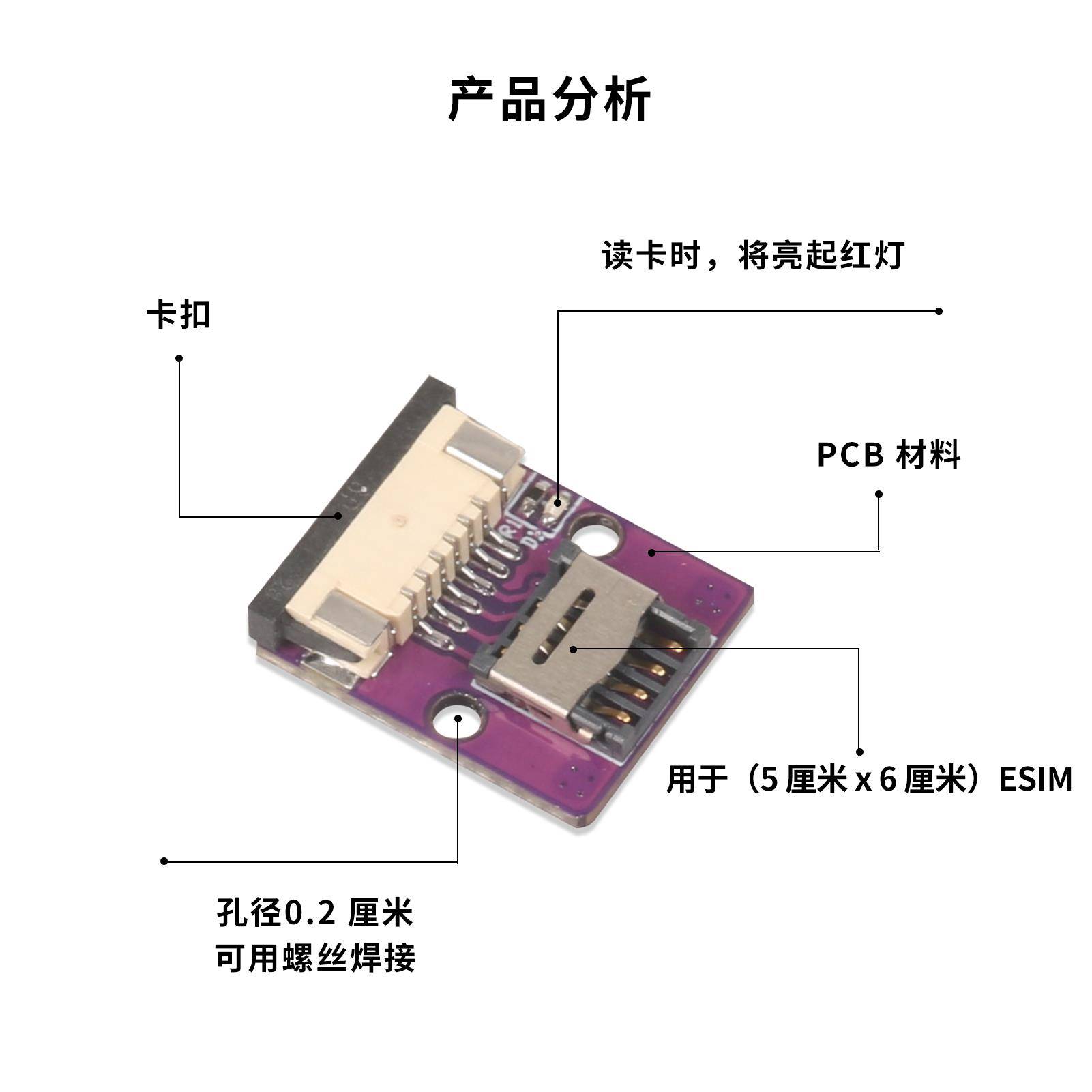 适用于5*6mm芯片E-SIM卡转SIM卡电话手表卡转手机卡外置延长卡板