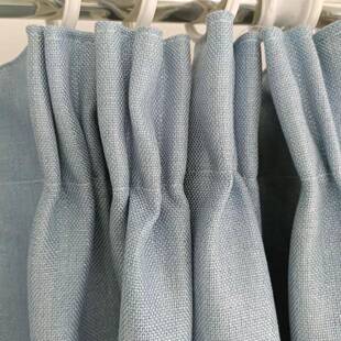 2.5m高挂钩帘客厅卧室阳台清 外贸尾料仿麻面料成品窗帘半遮光2.9