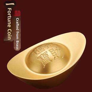 铜固体砂金锭纯黄铜金条道具收集财富饰品客厅聚宝盆装饰开幕礼物