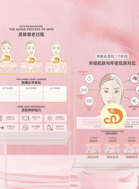 医美面部整形装饰品立牌每层肌肤吃什么亚克力美容院护肤品店摆件