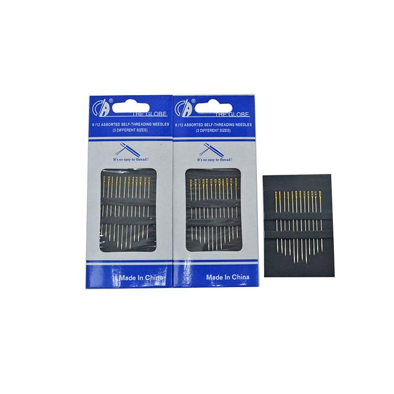 12根装 双孔盲人针 免穿针 手缝针 速穿针 缝纫针 兔子针 老人针