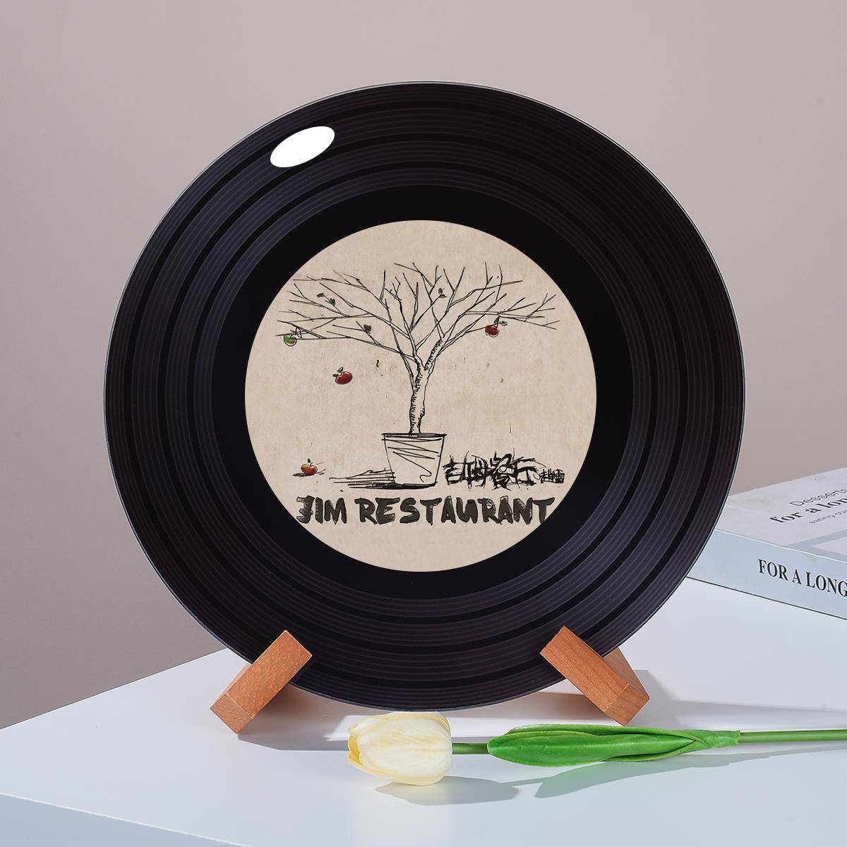 赵雷可定制黑胶唱片桌面摆件电视柜格子酒吧咖啡馆装饰物生日礼物