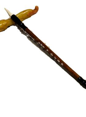 新中式书桌组合摆件样板房书房笔架茶具砚台画卷装饰