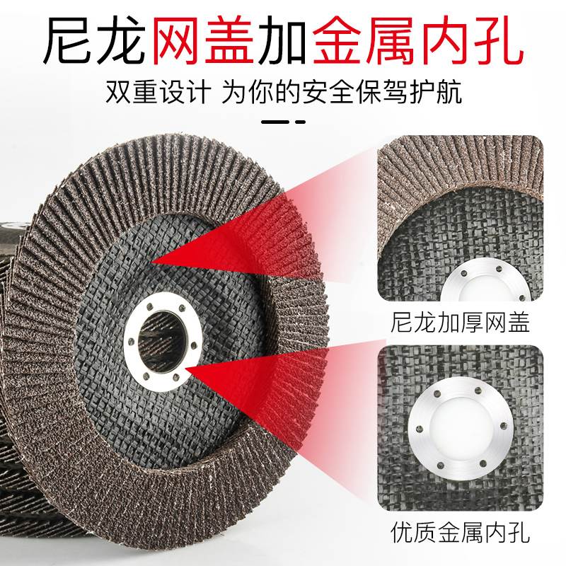 125/150/180mm百叶片抛光片角磨机金属不锈钢砂布轮打磨片百叶轮