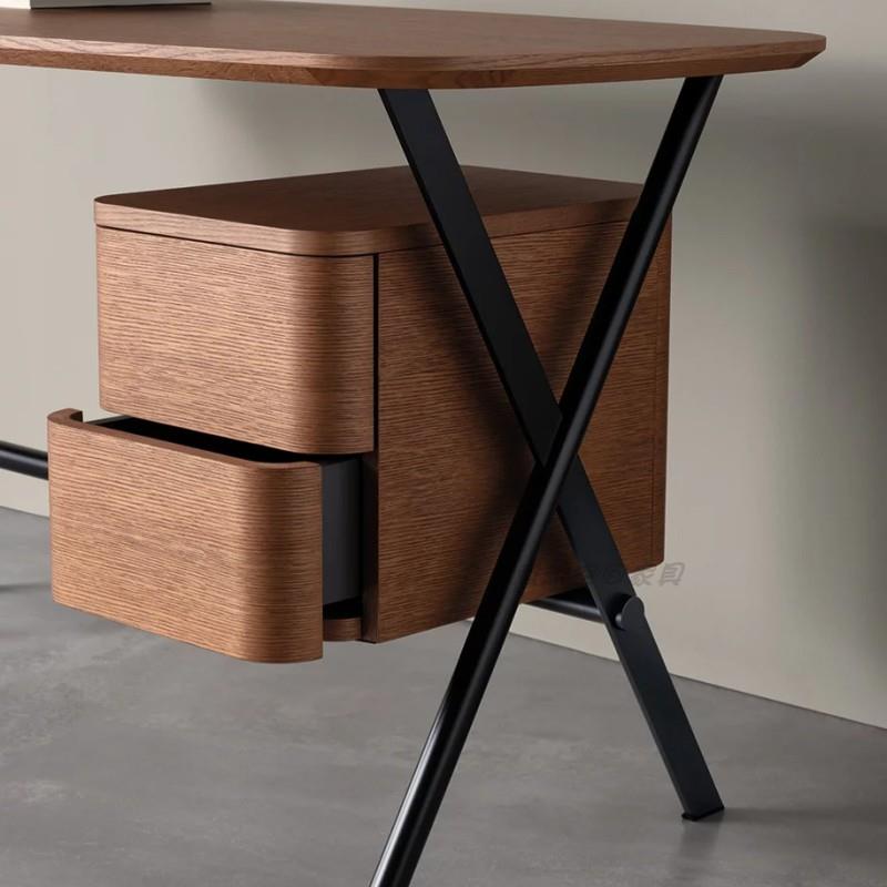 意式极简美安尼实木书桌现代简约家用书房抽屉写字台办公桌电脑桌