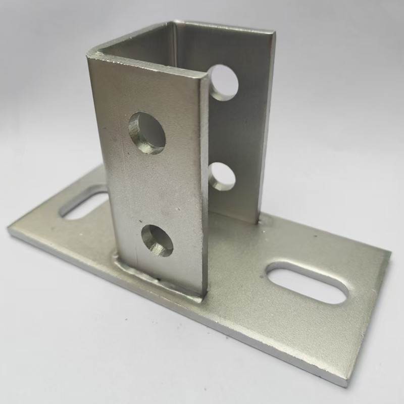 304不锈钢C型钢底座 光伏支架固定立柱地脚 不锈钢C型钢配件牛腿