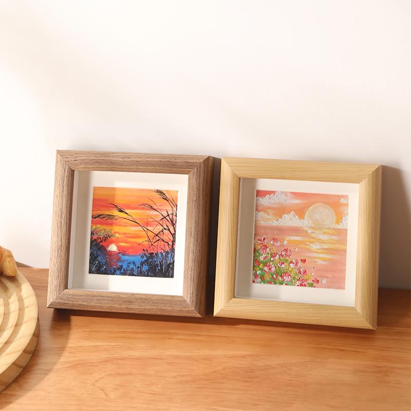 油画 画棒手工diy绘画 画作品保存摆台画 画框6 7 8寸照片相框挂