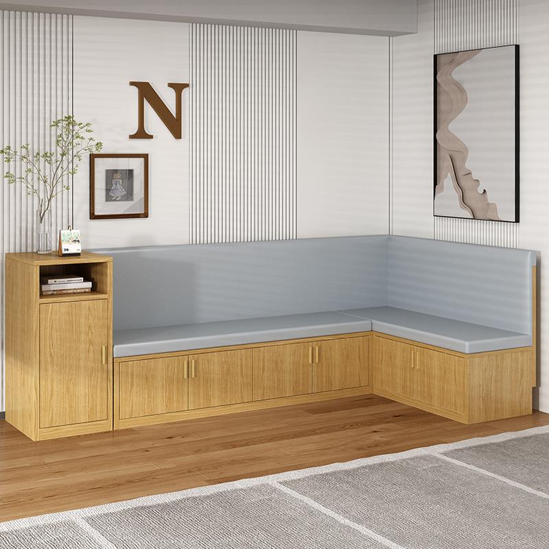 实木卡座餐桌家用沙发储物餐厅阳台收纳飘窗柜软包定制沙发边柜