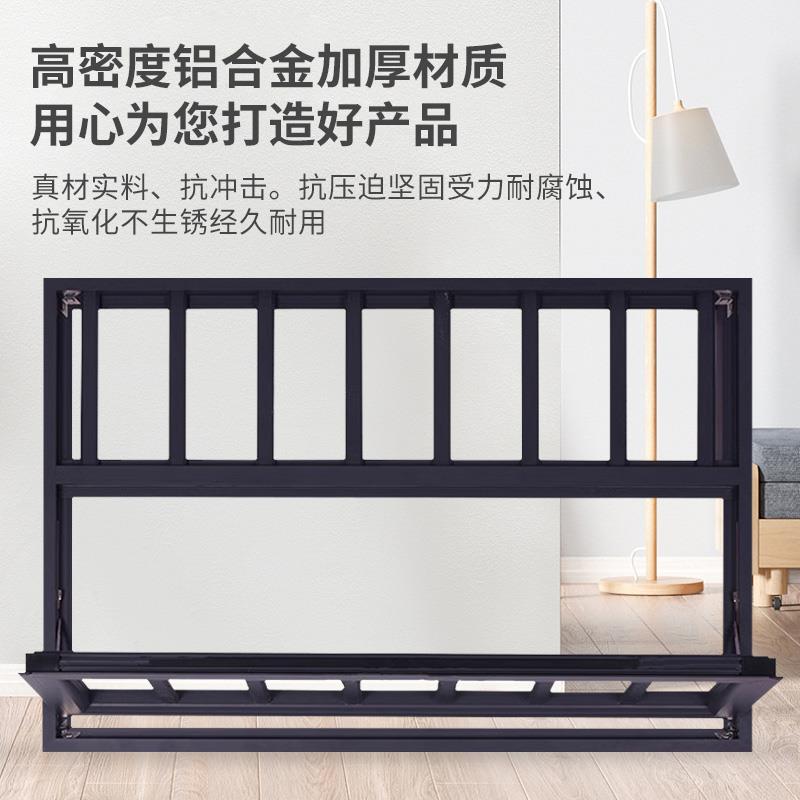 打孔多功能阳台可折叠晾衣架室内飘窗安全防护栏免打孔家用防盗窗