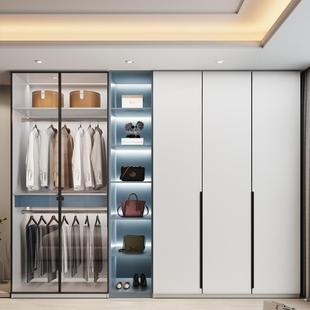 定制航空蜂窝铝合金衣柜平开门推拉门卧室家用小户型玻璃门大衣橱