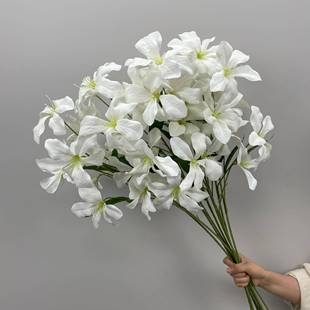 饰花假花摆件花艺花材路引插花拱门花花束 白色系仿真花婚庆绢花装
