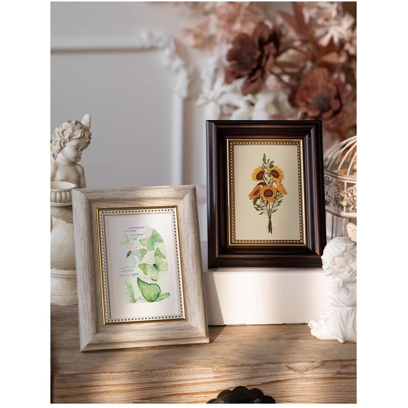 美式覆古画框照片框 正方形6寸10寸相片像框儿童油画棒相框摆台