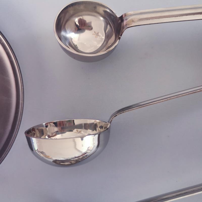 不锈钢一体量勺长柄带勾平勺20CC/25/30/40/45/50ml调料勺