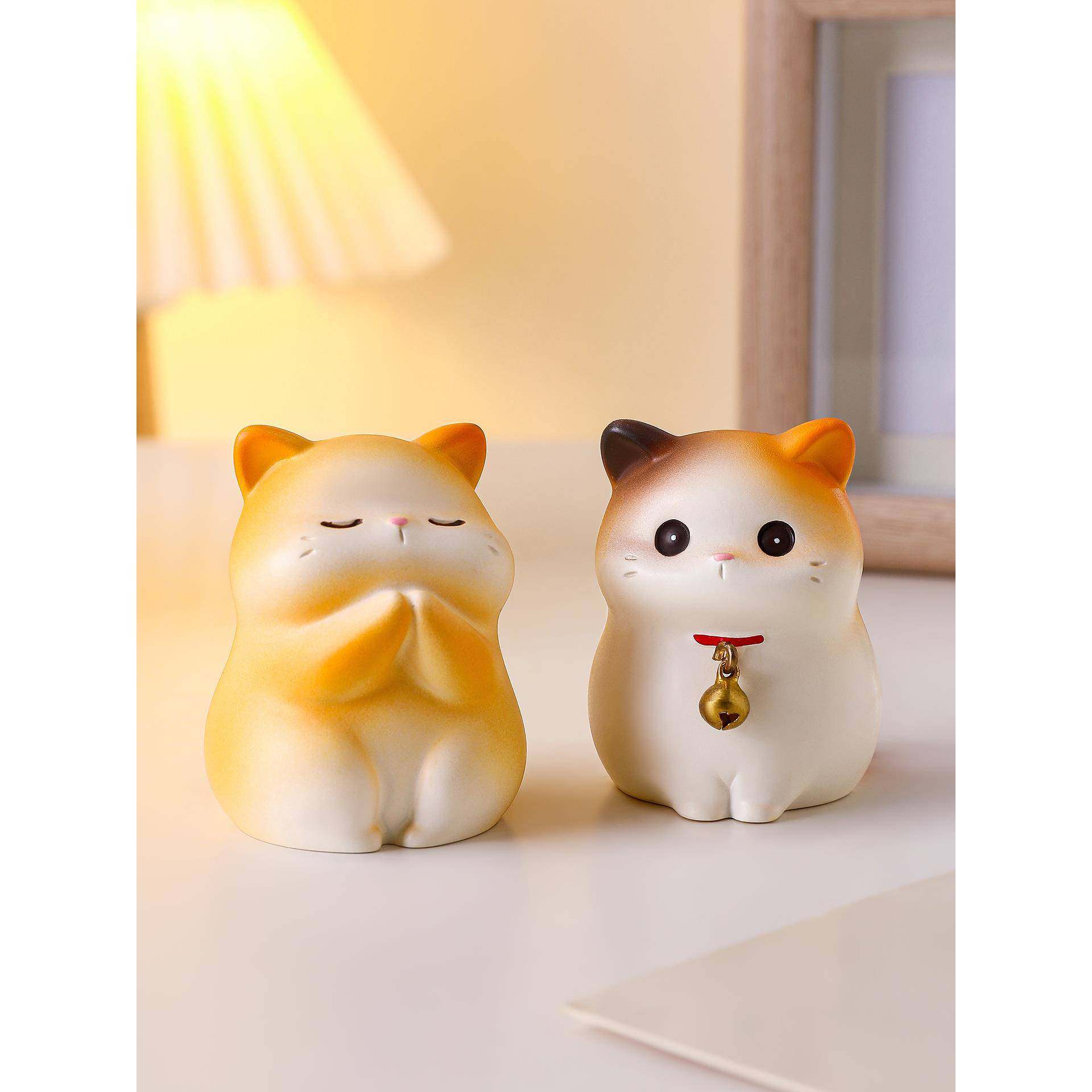 招财猫治愈小摆件办公室桌面装饰品工位情绪稳定神器女生解压礼物