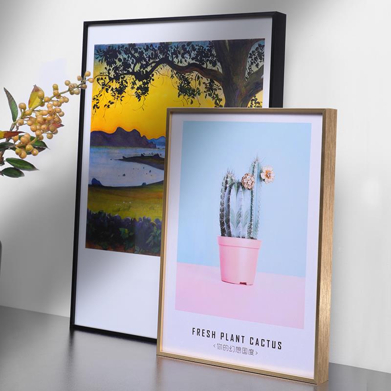 铝合金画 画框装裱挂墙海报框a4金属相框a3简约拼图框架任意尺寸