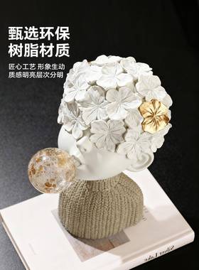 北欧吹泡泡男孩摆件客厅电视柜装饰品创意艺术抽象雕塑高级感小众