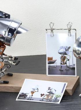 工业风朋克机器人创意手工电脑桌面书房民宿氛围灯情侣照片架礼品