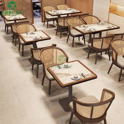 定制东南亚主题餐厅餐桌椅商用餐饮店饭店咖啡厅西餐厅卡座沙发
