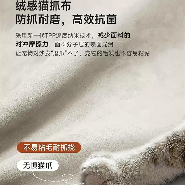 2025年新款奶油风布艺沙发客厅简约小户型猫爪布沙发棉麻云朵沙发